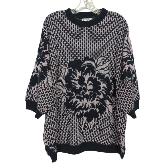 Limited Express Sweaters - Limited Express Vintage black light pink‎ floral sweater